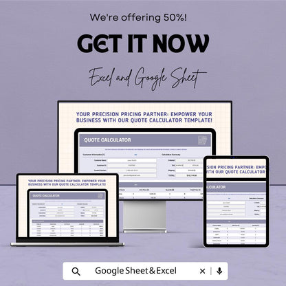 Quote Calculator Template | Google Sheets & Excel | Instant Download | Pricing Estimator | Business Quotation Tool