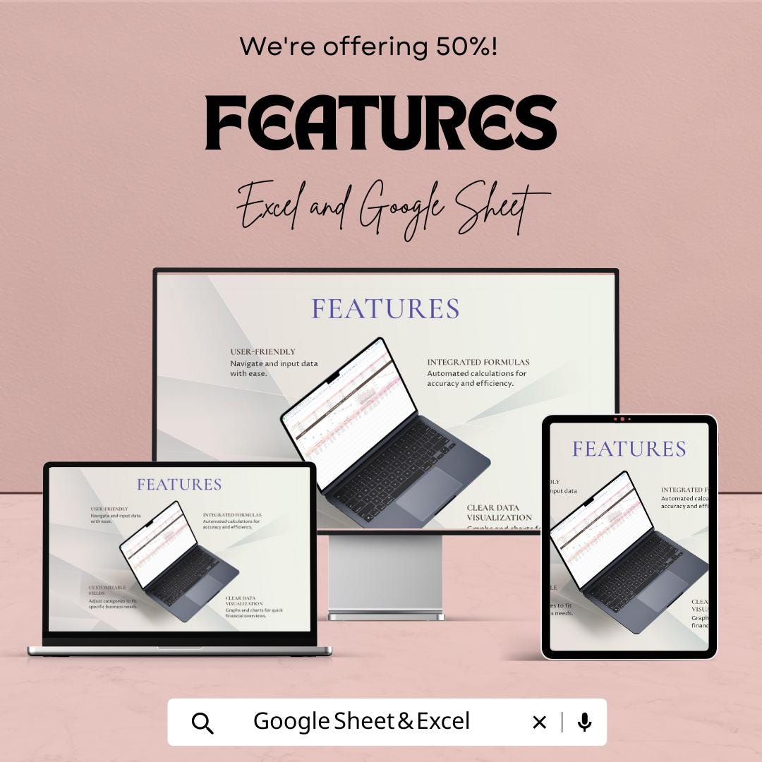 Multichannel E-commerce Dashboard Template, Online Store Sales Tracker, Excel & Google Sheets E-commerce Analytics Spreadsheet