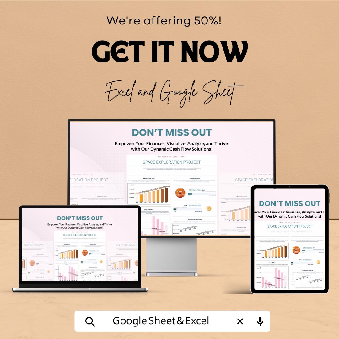 Cashflow Forecast Sheet for Businesses | Dynamic Financial Planning Tool in Excel & Google Sheets | Cash Flow Tracker