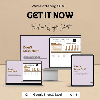 Equipment & Resource Allocation Sheet HR Template | Excel and Google Sheets | Asset Tracking Spreadsheet | Resource Management Tool