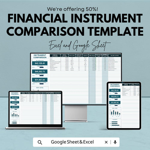 Financial Instrument Comparison Template | Investment Comparison, Risk Analysis, Portfolio Evaluation, Financial Metrics Template
