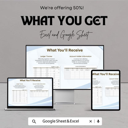 Ledger Entry Analysis Template | Accounting Tracker | Financial Record Log | Income Expense Ledger | Automated Balance Sheet