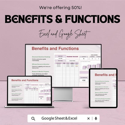 Training Tracker Template Excel & Google Sheets | Employee Training Log | Staff Progress Dashboard | Training Management Spreadsheet