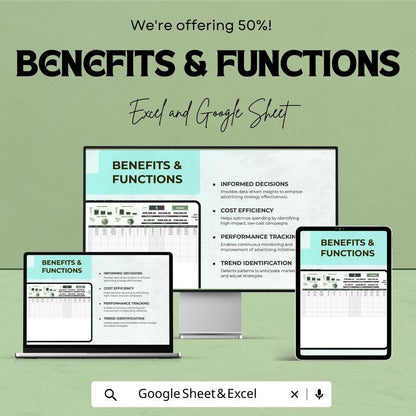 Advertising Financial Ratio Analysis Tool Template | ROI Calculator | Ad Campaign Performance Tracker