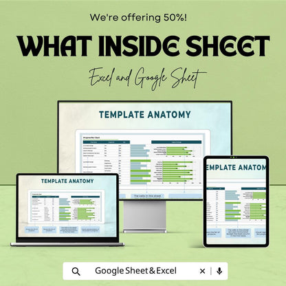 Progress Bar Chart Template | Project Tracker Dashboard | Goal Tracking Spreadsheet | KPI Progress Chart