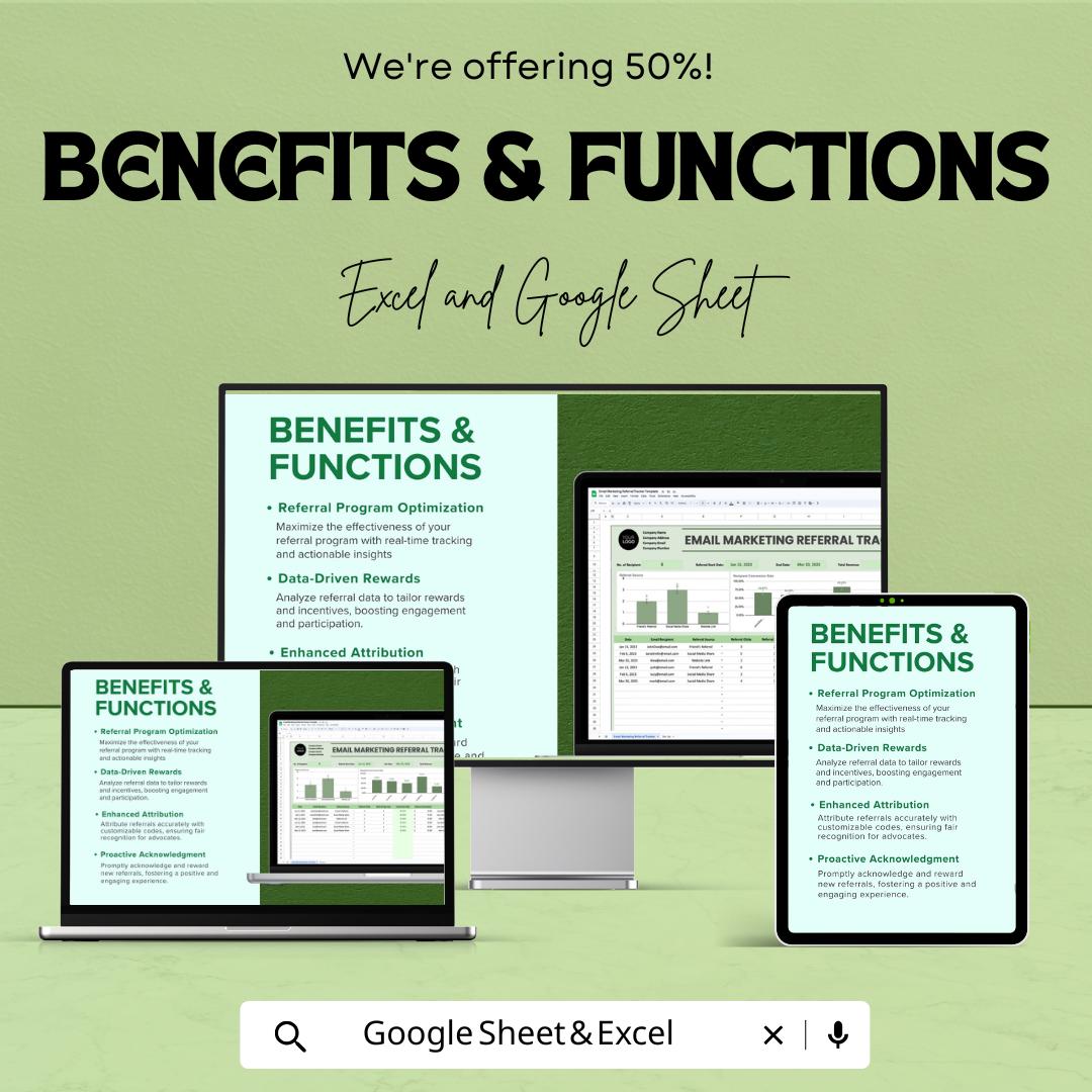 Email Marketing Referral Tracker Template | Subscriber Referral Analytics | Real-Time Referral Monitor | Email Marketing Tool