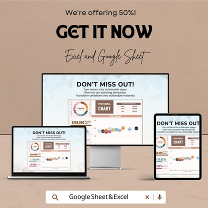 Professional Sales & Performance Chart Sheet | Customizable Pie and Data Visualization Template | Monthly and Yearly Data Tracking