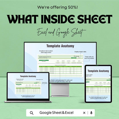 Sales Agent Wise Commission Breakdown Template | Sales Commission Tracker | Agent Performance Report | Excel & Google Sheets