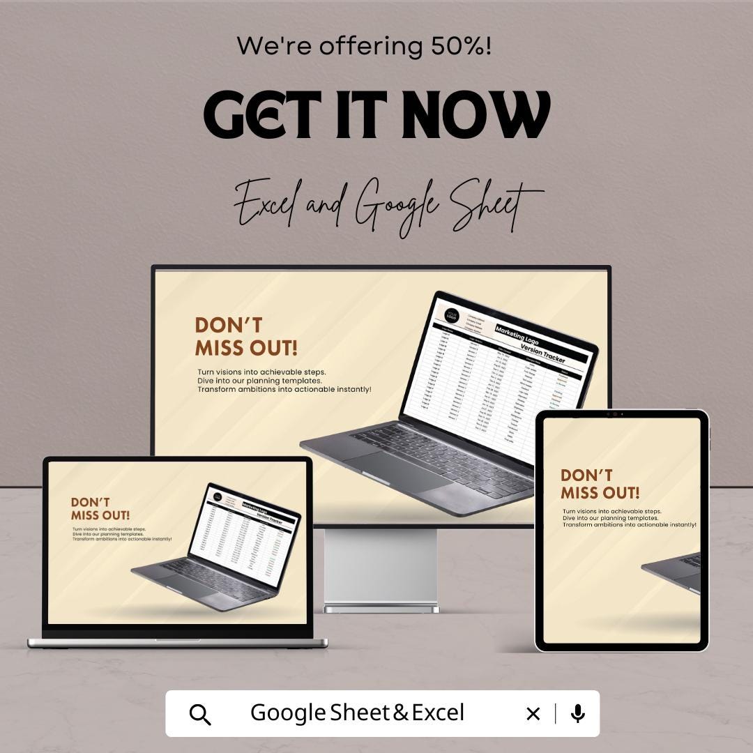Marketing Logo Version Tracker Template | Brand Asset Management Tool | Excel & Google Sheets Logo Tracking Sheet