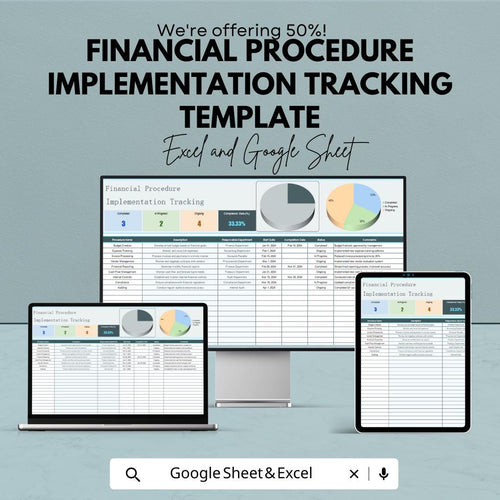 Financial Procedure Implementation Tracking Template | Compliance Process Log | Financial Workflow Checklist