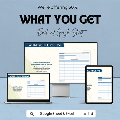 Finance Compliance Control Testing Template |  Compliance Testing Tracker | Internal Control Assessment Tool | Regulatory Testing Template