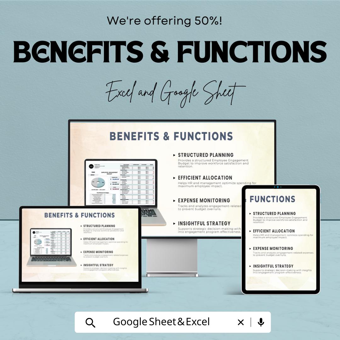 Employee Engagement Budget Template | Excel & Google Sheets | HR Budget Planner | Engagement Expense Tracker | Workforce Planning Tool