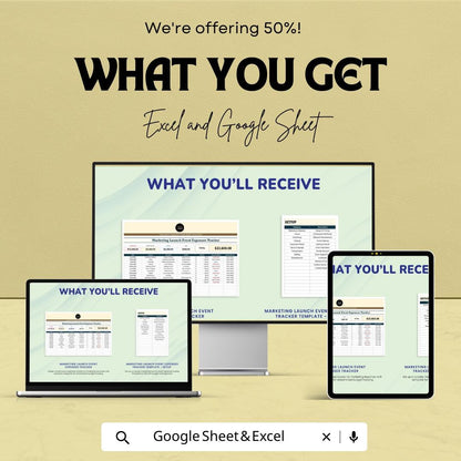 Marketing Event Budget Tracker, Excel & Google Sheets, Launch Event Expense Spreadsheet, Event Cost Planner, Marketing Budget Template