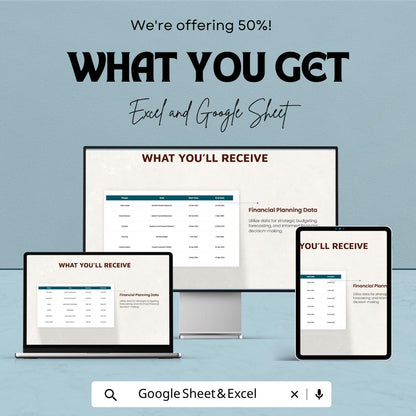 Financial Planning Project Roadmap Template | Financial Strategy Spreadsheet | Project Planning Template | Excel & Google Sheets |