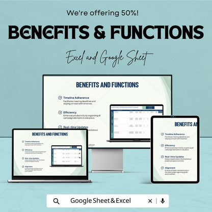 Advertising Campaign Resource Planning Template  | Marketing Campaign Planner | Project Timeline Tracker | Campaign Management Sheet
