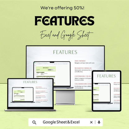 Invoice Sheet for Cleaning Service | Excel & Google Sheets Template | Easy Billing for Cleaners