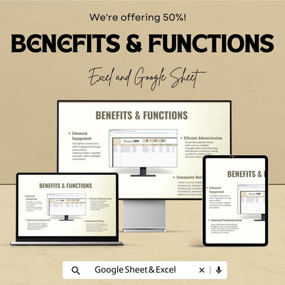 Church CRM Template Excel & Google Sheets | Church Management System | Member Database | Ministry Administration Spreadsheet