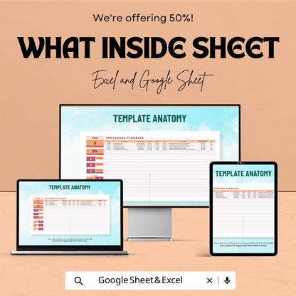 Accounting Procedure Planning Sheet | Excel & Google Sheet Template | Task Scheduler | Budget Tracker | Resource Allocation | 50% OFF Now!