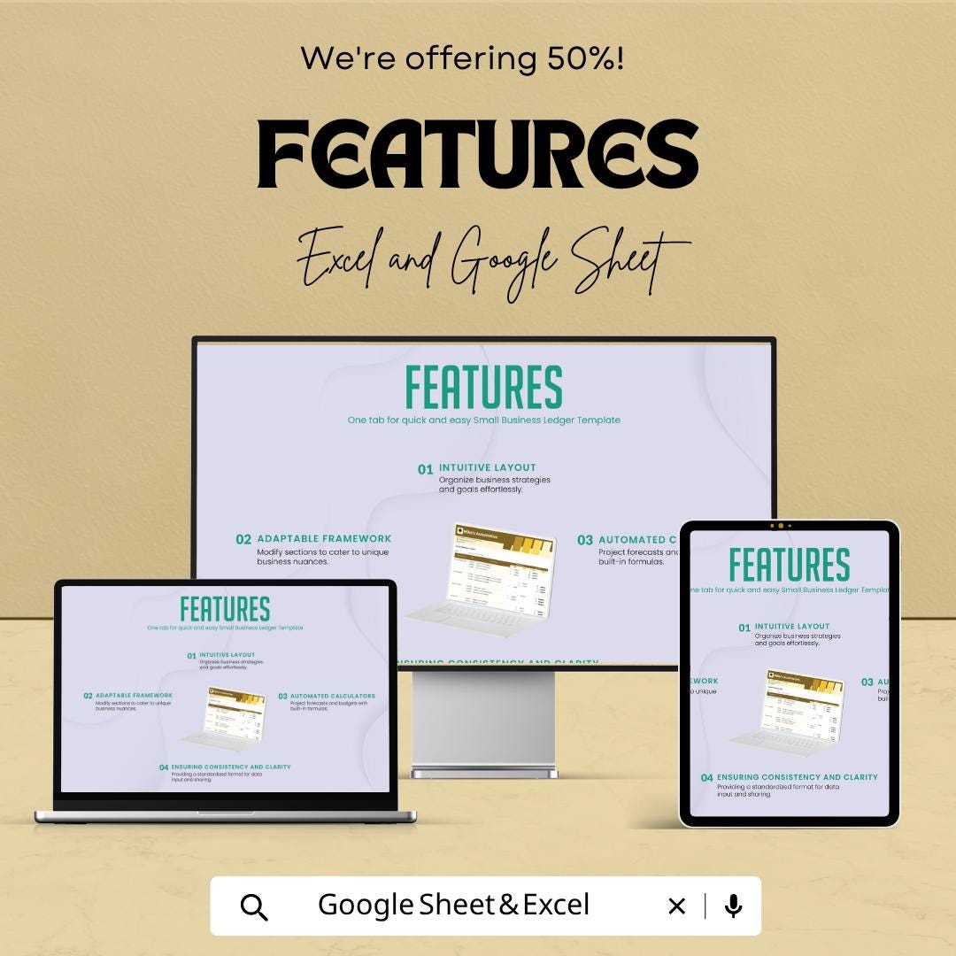 Small Business Ledger Template | Accounting Ledger Spreadsheet | Bookkeeping Tracker | Income Expense Tracker Sheet