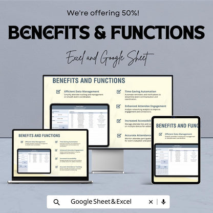 Sales Networking Event Attendee List Template | Event Guest Tracker | Conference Contact Sheet | Excel & Google Sheet Template