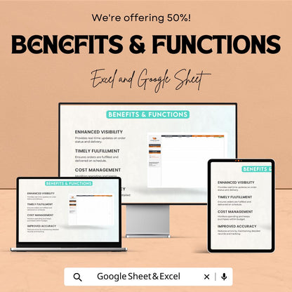 Administration Purchase Order Tracker Template | Purchase Order Management | PO Tracker Spreadsheet | Excel & Google Sheets