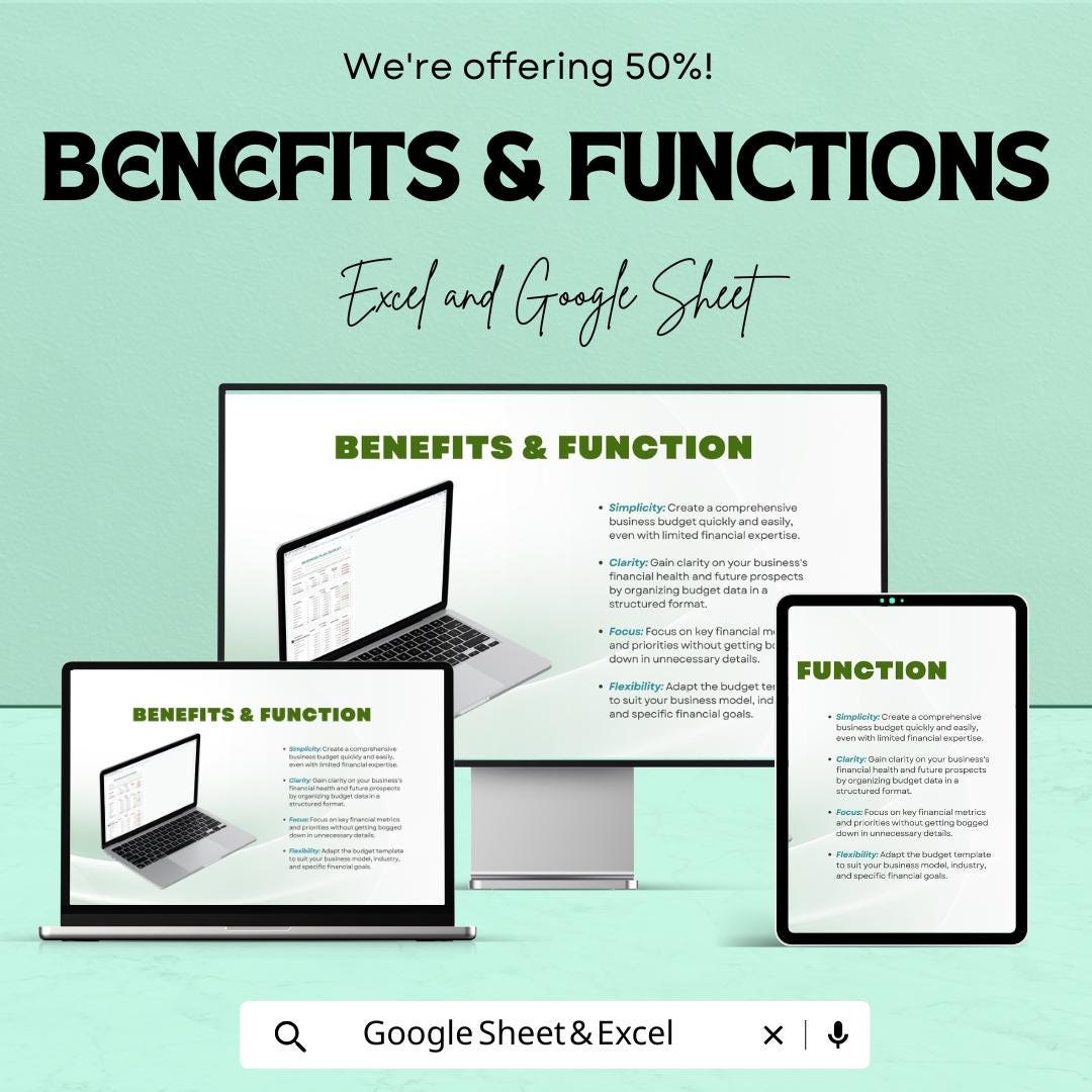 Business Plan Template | Excel & Google Sheets | Comprehensive Business Planning Guide