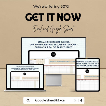 Probation Period Tracker HR Template , Employee Probation Review Tracker, HR Performance Evaluation Sheet, New Hire Review Spreadsheet