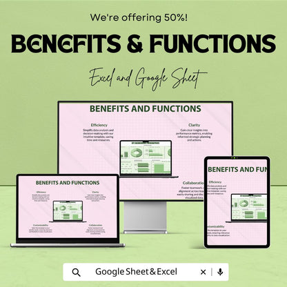 KPI Dashboard Infographics Template | Google Sheets | Key Metrics Visualization | Business Performance Tracker | Editable KPI Report