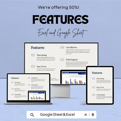 Multi Series Column Chart Sheet for Excel & Google Sheets - 50% Off - Visual Data Comparison Template