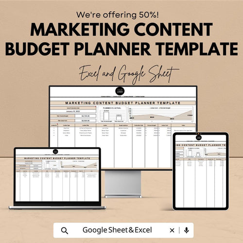 Marketing Content Budget Planner Template | Content Marketing Budget Sheet | Campaign Expense Tracker |  Social Media Budget Template