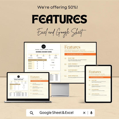 Behavioral Assessment Scoring Sheet HR Template | Excel & Google Sheets Employee Evaluation Tool | Performance Scoring Dashboard