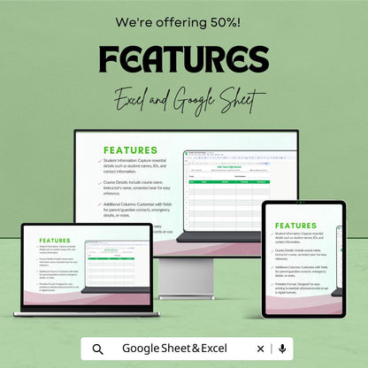 Printable Class List Sheet | Editable Excel & Google Sheets Template | Customizable Student List for Teachers | Instant Download