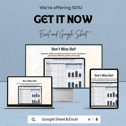 Finance Audit Procedure Tracking Template, Excel & Google Sheets, Financial Audit Checklist, Accounting Audit Log, Compliance Tracker