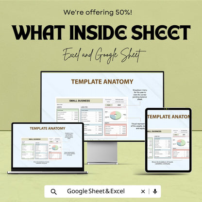 Small Business Balance Sheet Template | Google Sheets | Asset Liability Equity Tracker | Business Finance Statement | Editable Spreadsheet