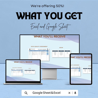 Data Quality Assessment Sheet | Excel and Google Sheets Template for Data Accuracy & Analysis