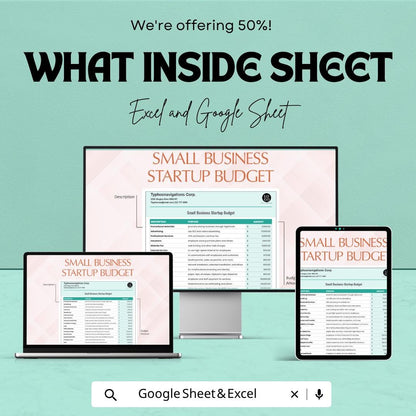 Small Business Startup Budget Template | Startup Budget Spreadsheet | Business Budget Planner | Excel & Google Sheets |
