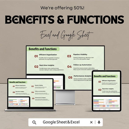 Sales Lead Tracker Template | Excel & Google Sheet | CRM Sales Pipeline Tracker | Lead Management Spreadsheet | Business Sales Tracking