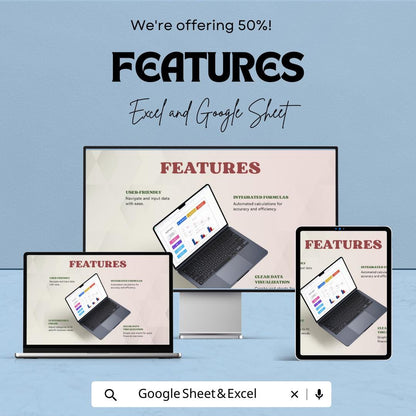 E-commerce Advertising Report Template | Excel & Google Sheets Ad Performance Tracker | Marketing Analytics Spreadsheet | ROAS Report