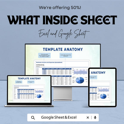 Small Business Income and Expenses Spreadsheet | Profit Loss Tracker Template | Business Budget Planner | Expense and Revenue Log