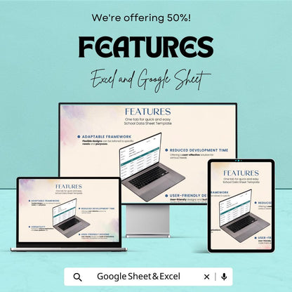 School Data Sheet Template | Student Tracker | Editable Excel and Google Sheets | Class Roster & Attendance Log | Printable School Planner