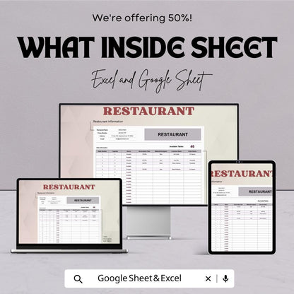 Restaurant Table Management Template | Reservation & Seating Planner | Waitlist Tracker | Restaurant Organizer Sheet