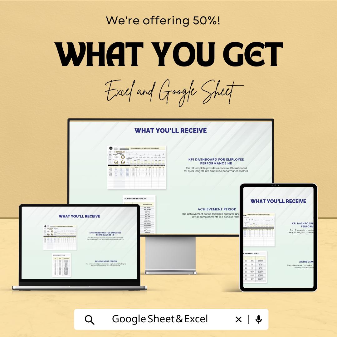 KPI Dashboard for Employee Performance HR | Employee KPI Tracker | Workforce Performance Analytics | Business Dashboard Template