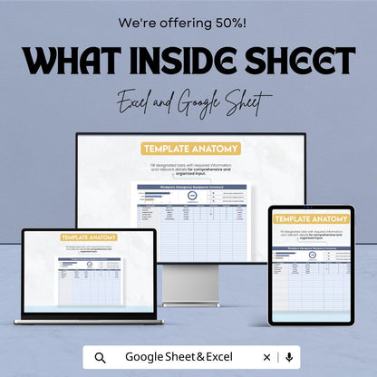 Workplace Emergency Equipment Inventory Template | Safety Equipment Tracker | Inventory Log | Emergency Supplies Checklist