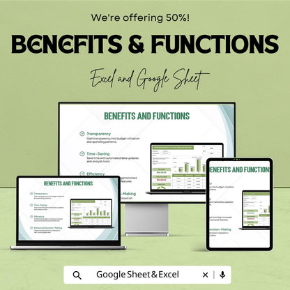 Advertising Budget vs Actual Spend Analysis Tool Template | Google Sheets | Marketing Budget Tracker | Ad Spend Analysis Spreadsheet |