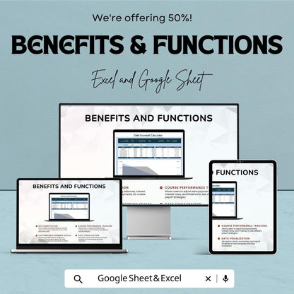 Debt Snowball Calculator Template | Debt Payoff Tracker | Loan Reduction Spreadsheet | Financial Planning Tool | Budget Template