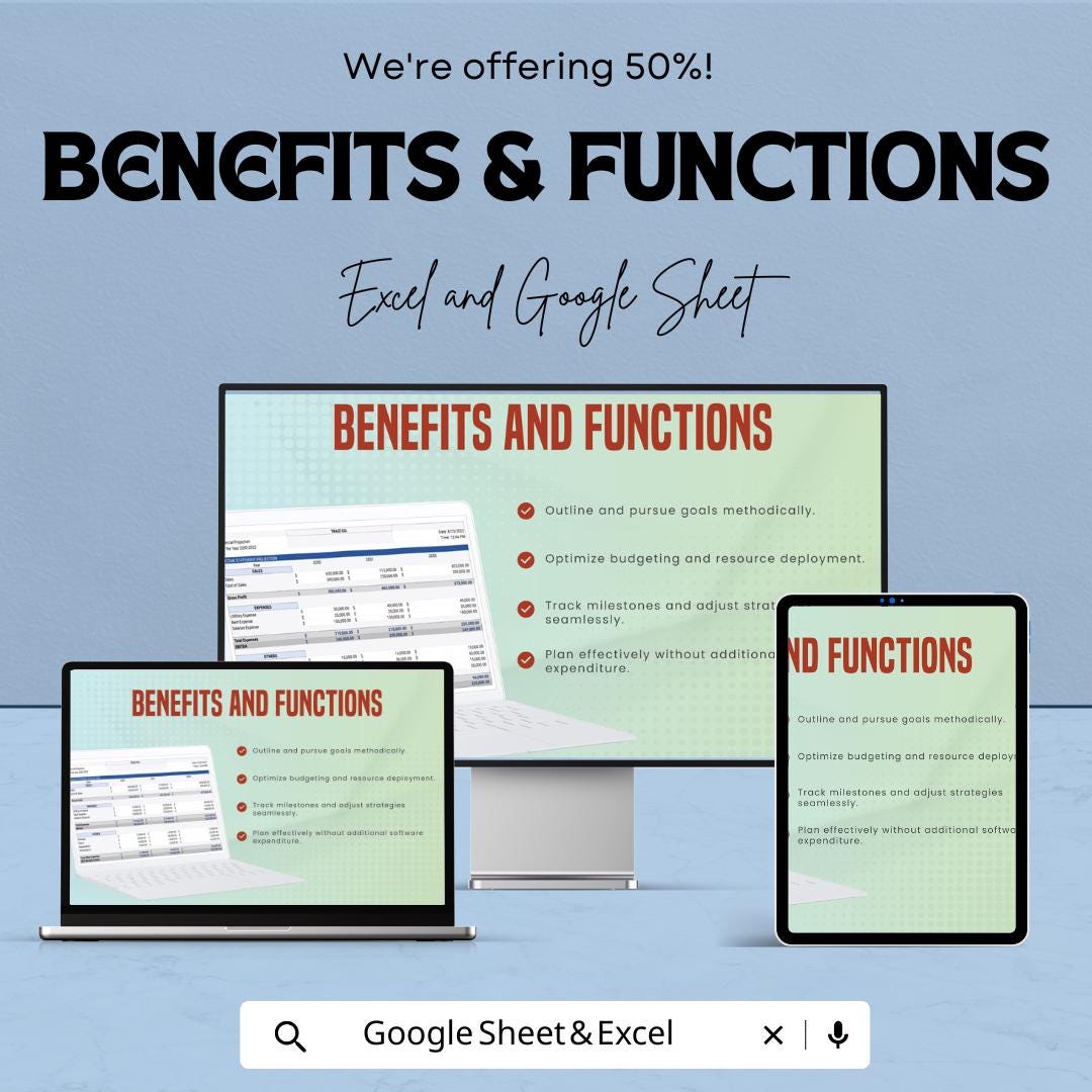 Startup Financial Projections Template | Business Forecast Spreadsheet | Income Statement & Expense Tracker