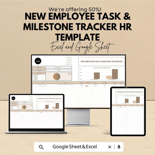 New Employee Task & Milestone Tracker HR Template | Employee Onboarding Checklist | Excel and Google Sheets HR Task Manager