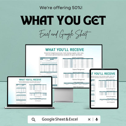 Housekeeping Budget Sheet Template | Excel and Google Sheets | Hotel Budget Management, Cleaning & Labor Costs, Expense Tracking