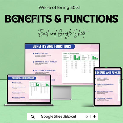 Credit Card Payoff Spreadsheet Template | Excel & Google Sheets Debt Tracker | Credit Card Debt Payoff Planner
