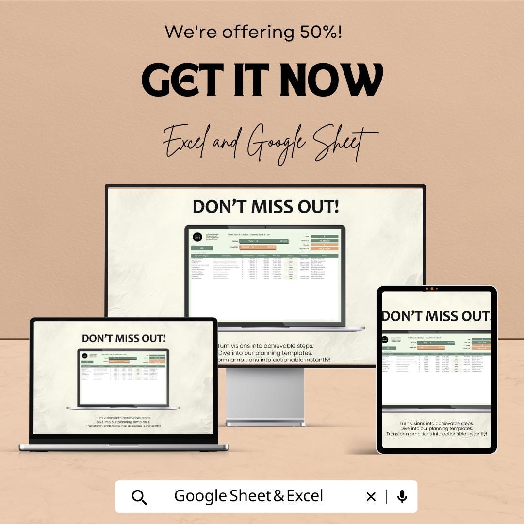 Startup Legal Expenses Budget Sheet | Excel & Google Sheets | Financial Management Template | Expense Tracker | Business Planning Tool